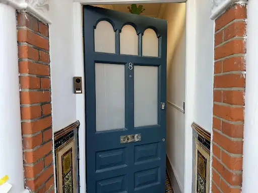 Smart entry system on residential front door